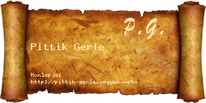 Pittik Gerle névjegykártya